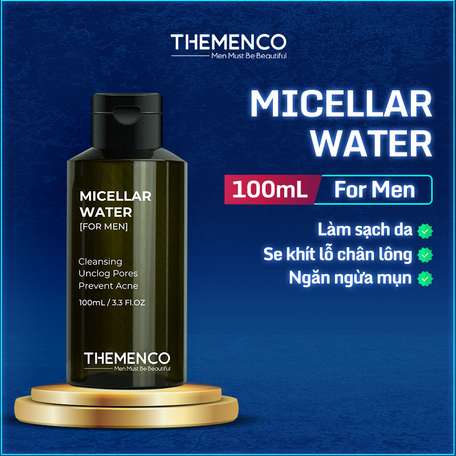 Nước Tẩy Trang Làm Sạch Bã Nhờn, Bụi Bẩn Dành Cho Nam Giới Themenco Micellar Water 100ml