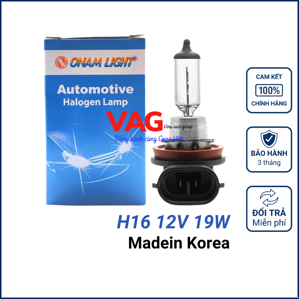Bóng đèn gầm H16 12v 19w Onam Light Made in Korea BH 3 tháng (Giá 1 bóng)