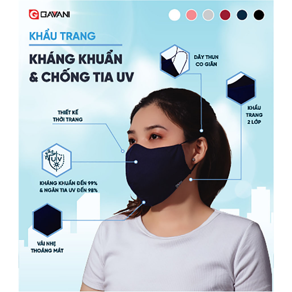 Khẩu trang nhỏ chống uv, chống nắng và kháng khuẩn Gavani