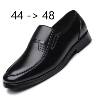 Giày Tây Xỏ Size Lớn Big Size Slip On Leather Shoes Franko Đen Nam Giày Tây Nam Công Sở Ngoại Cỡ 45 46 47 48 49 50