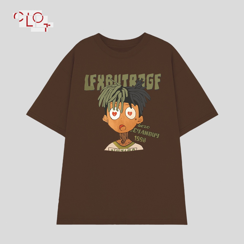 CLOT local brand Áo thun tay lỡ unisex Nâu xám bigsize vintage áo phông ulzzang 100%cotton