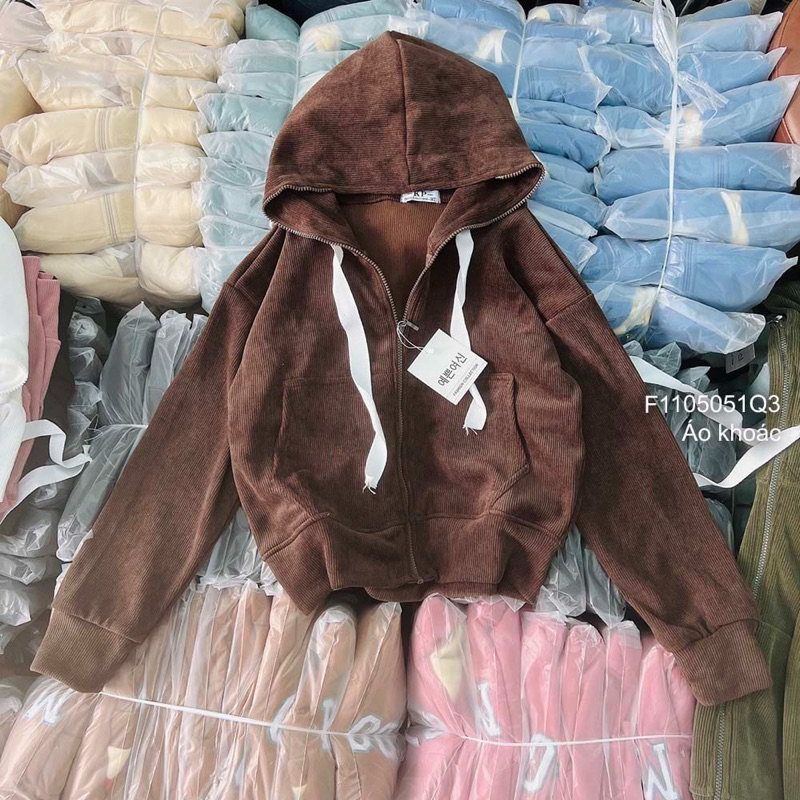 Áo khoác nhung trơn có mũ chùm nhiều màu cá tính VIENS STORE