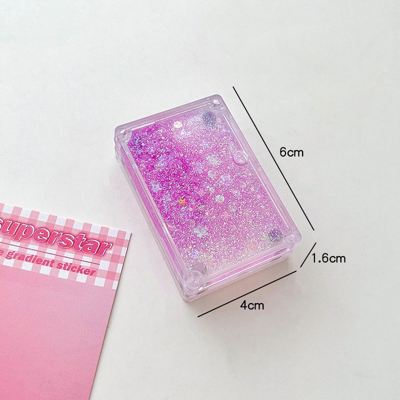 Miếng Acrylic Nhũ Kim Tuyến Nước Chảy Làm Móc Khoá Idol Siêu Xinh