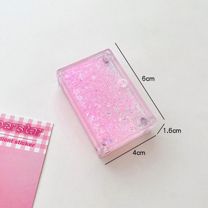 Miếng Acrylic Nhũ Kim Tuyến Nước Chảy Làm Móc Khoá Idol Siêu Xinh