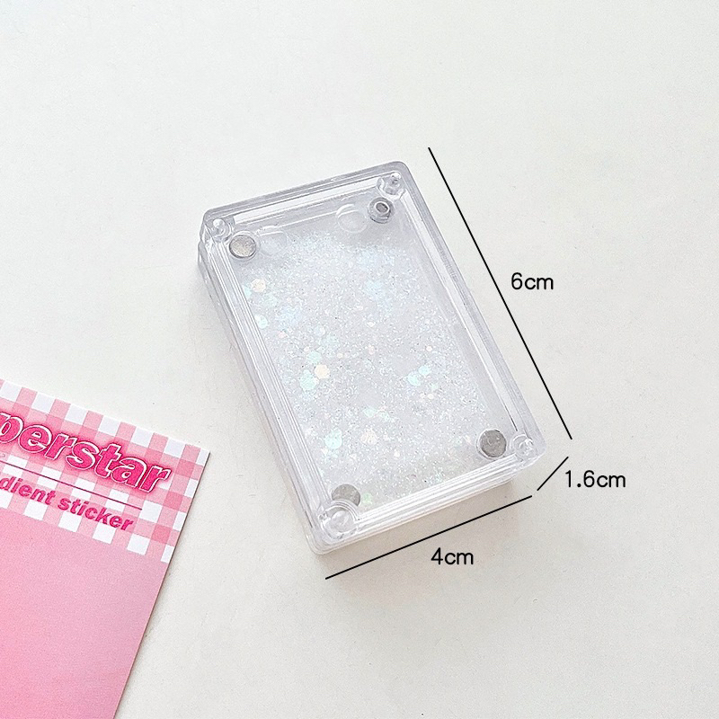 Miếng Acrylic Nhũ Kim Tuyến Nước Chảy Làm Móc Khoá Idol Siêu Xinh