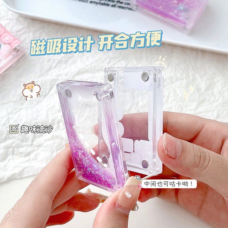 Miếng Acrylic Nhũ Kim Tuyến Nước Chảy Làm Móc Khoá Idol Siêu Xinh