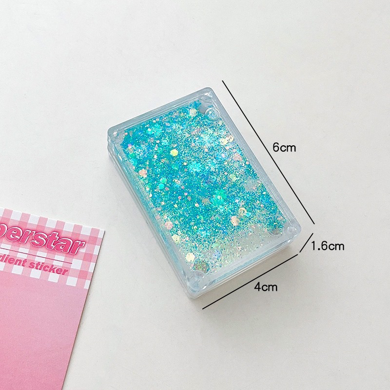 Miếng Acrylic Nhũ Kim Tuyến Nước Chảy Làm Móc Khoá Idol Siêu Xinh