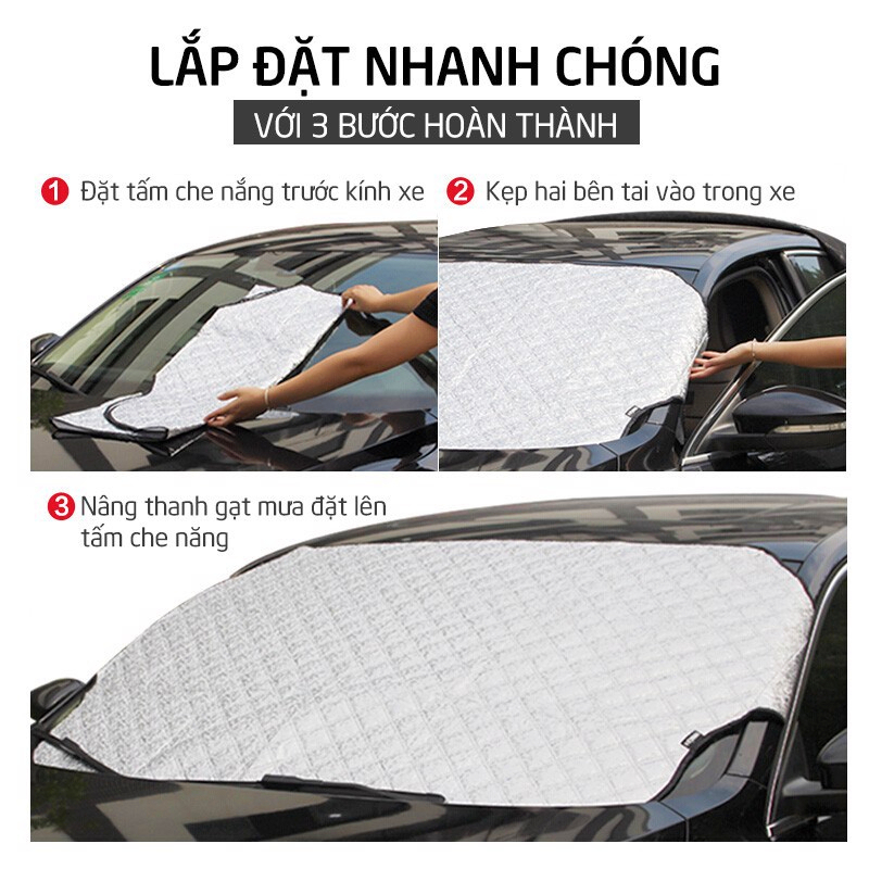 SỐC- Bạt Phủ Che Nắng Chống Nóng Kính Lái Ô Tô Xe Hơi 4 Lớp Tráng Bạc Cao Cấp Loại Tốt | BigBuy360 - bigbuy360.vn