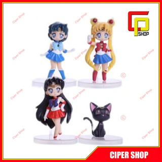 Bộ 4 nhân vật Thủy Thủ Mặt Trăng - Mẫu 1 - Figure Sailor