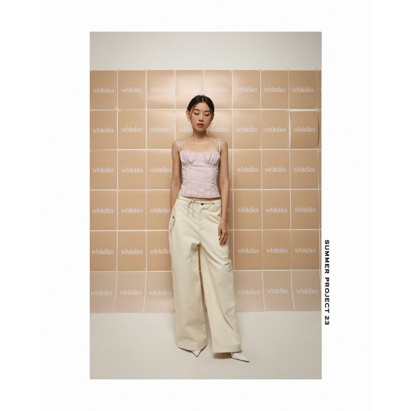 ANYA TOP - Áo dây dáng ôm hoạ tiết sọc xanh/tím - Whitelies Shop