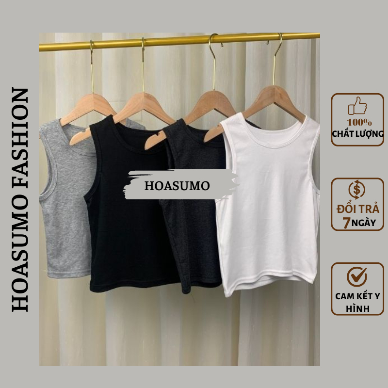 Áo croptop sát nách nữ kiểu ôm body tank top vải cotton co giãn tốt, mặc đi chơi, đi biển mã SA233 HOASUMO