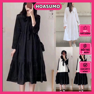Váy baby doll tiểu thư bánh bao nữ,váy xuông nữ học sinh kiểu dáng hàng quốc có nơ mã SV250 HOASUMO