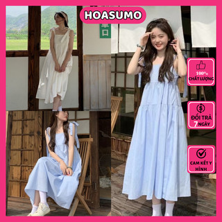 Váy baby doll nữ,váy hai dây xuông buộc nơ trẻ trung hàn quốc,váy maxi đi biển mùa hè mã SV133 HOASUMO