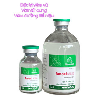 Amoxi 20% LA Dùng cho chó mèo và trâu bò lợn gà