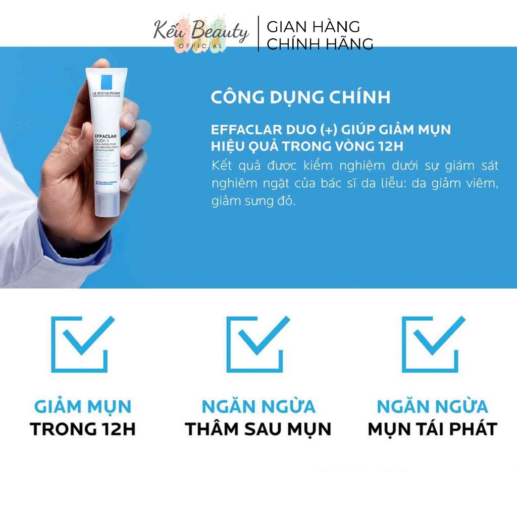 Kem dưỡng La Roche-Posay Effaclar Duo Plus giảm mụn, ngừa vết thâm 40ml