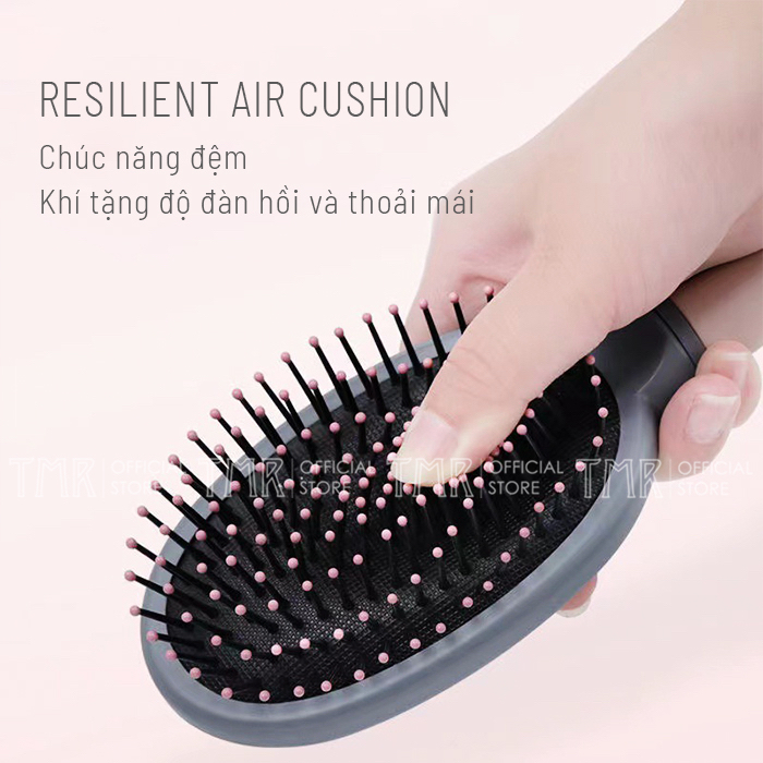 Lược Chải Tóc Gỡ Rối Angel Pink TMR Lược Massge Có Túi Đêm Khí, Lược Chuyên Dụng Cho Tóc Xoăn, Hồng Xinh Xắn