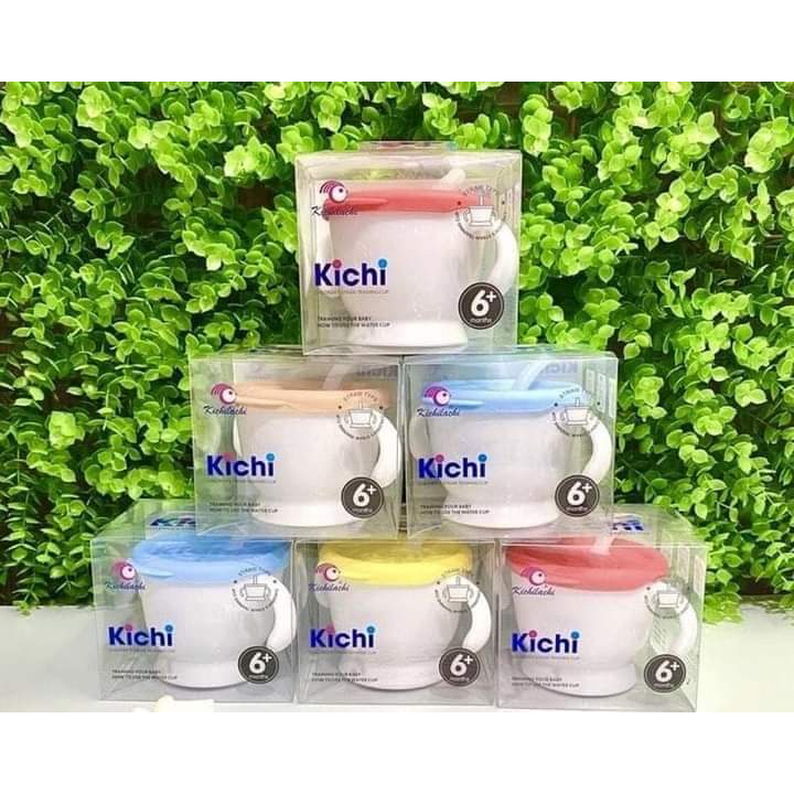 Cốc tập uống 3 giai đoạn Kichi ( tặng cọ ống hút)