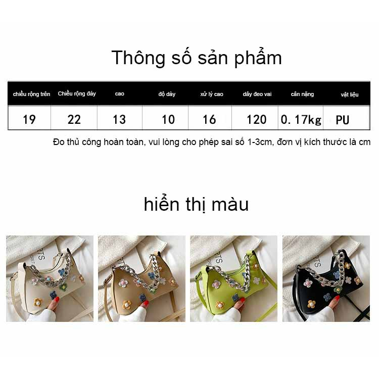 Túi Kẹp Nách 2023 Họa Tiết Hoa Phối Dây Xích Thời Trang Mùa Hè Dành Cho Nữ Túi nhỏ xách tay đeo mới kiểu dáng phương Tây