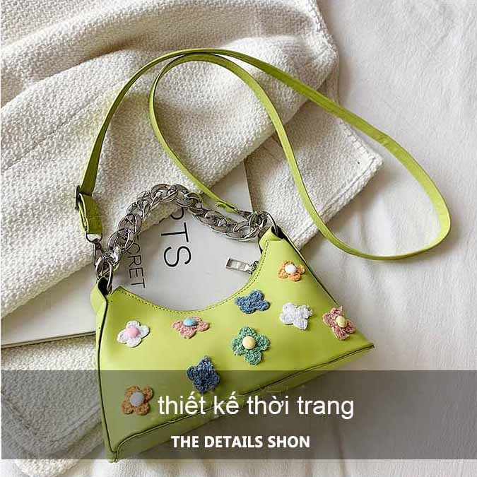 Túi Kẹp Nách 2023 Họa Tiết Hoa Phối Dây Xích Thời Trang Mùa Hè Dành Cho Nữ Túi nhỏ xách tay đeo mới kiểu dáng phương Tây