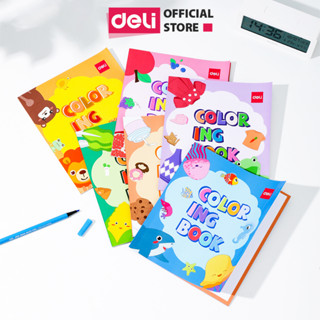 Tập vở sổ tô màu sáng tạo, vui nhộn cho bé Deli - 24 trang - 6 chủ đề tranh vẽ - Giúp bé học từ vựng tiếng anh