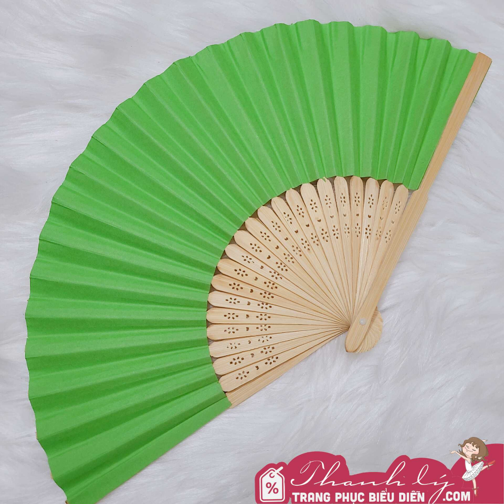 Quạt giấy trang trí, quạt trơn đủ màu size 20cm