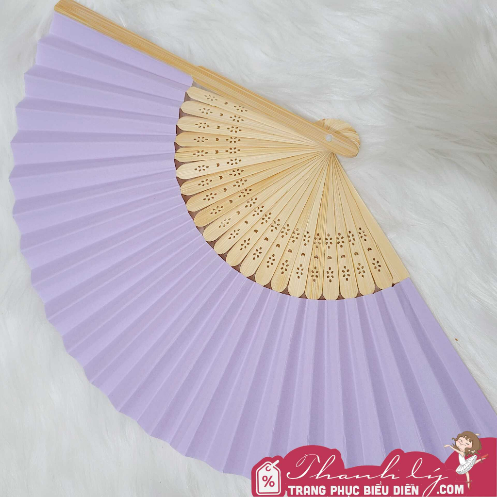 Quạt giấy trang trí, quạt trơn đủ màu size 20cm