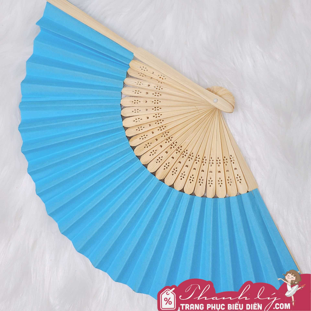 Quạt giấy trang trí, quạt trơn đủ màu size 20cm