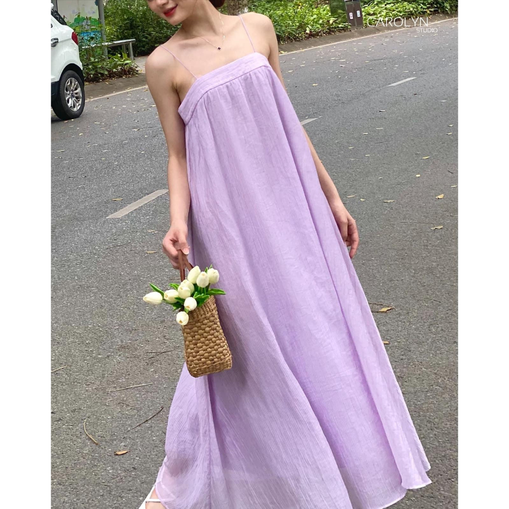 Laila Dress - Váy hai dây maxi chất tơ
