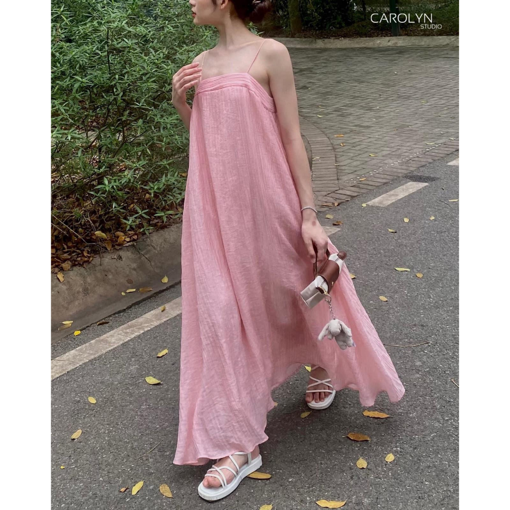 Laila Dress - Váy hai dây maxi chất tơ