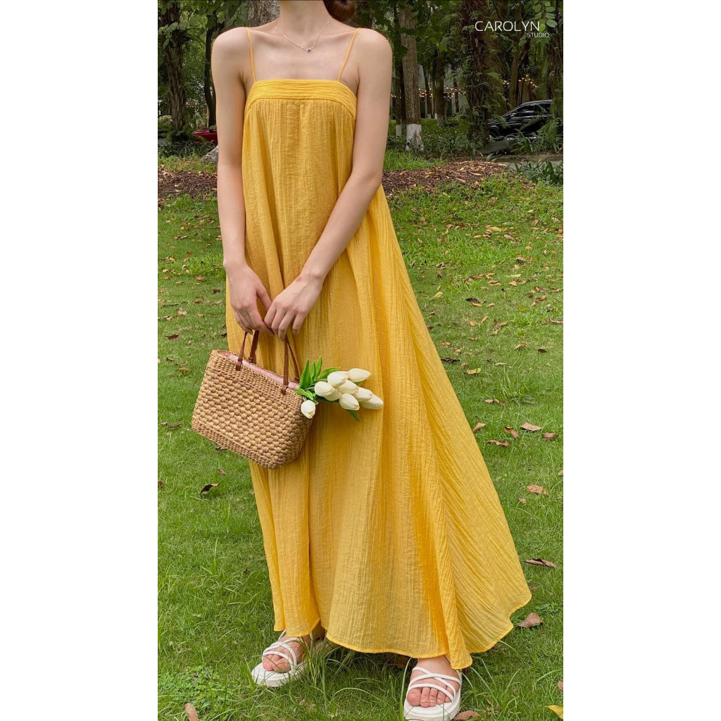 Laila Dress - Váy hai dây maxi chất tơ