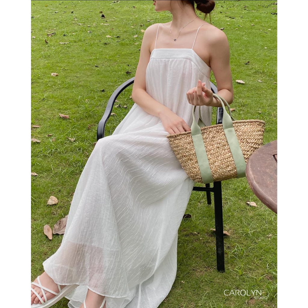 Laila Dress - Váy hai dây maxi chất tơ