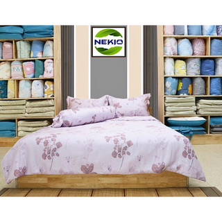 Bộ chăn ga lụa tencel Nekio Nhật Bản hoa tím, mềm mát, thoáng khí, mang lại giấc ngủ ngon hơn
