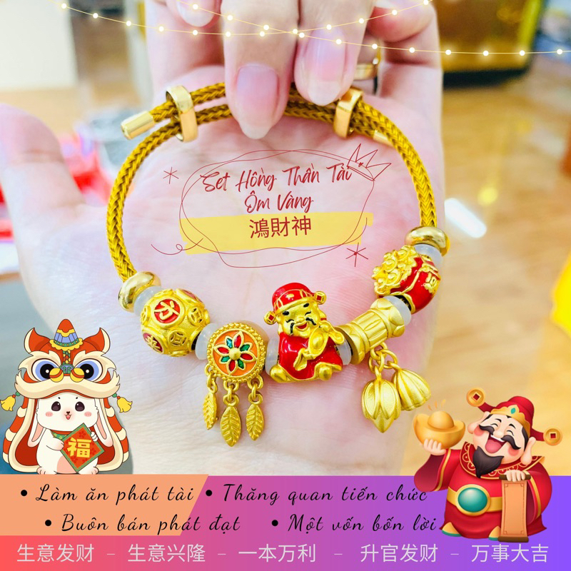 set hồng thần tài tặng vàng