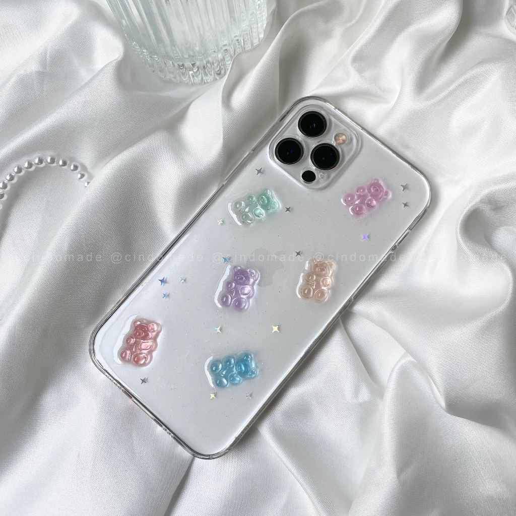 CASE GẤU RESIN TRONG SUỐT - KHẮC TÊN THEO YÊU CẦU