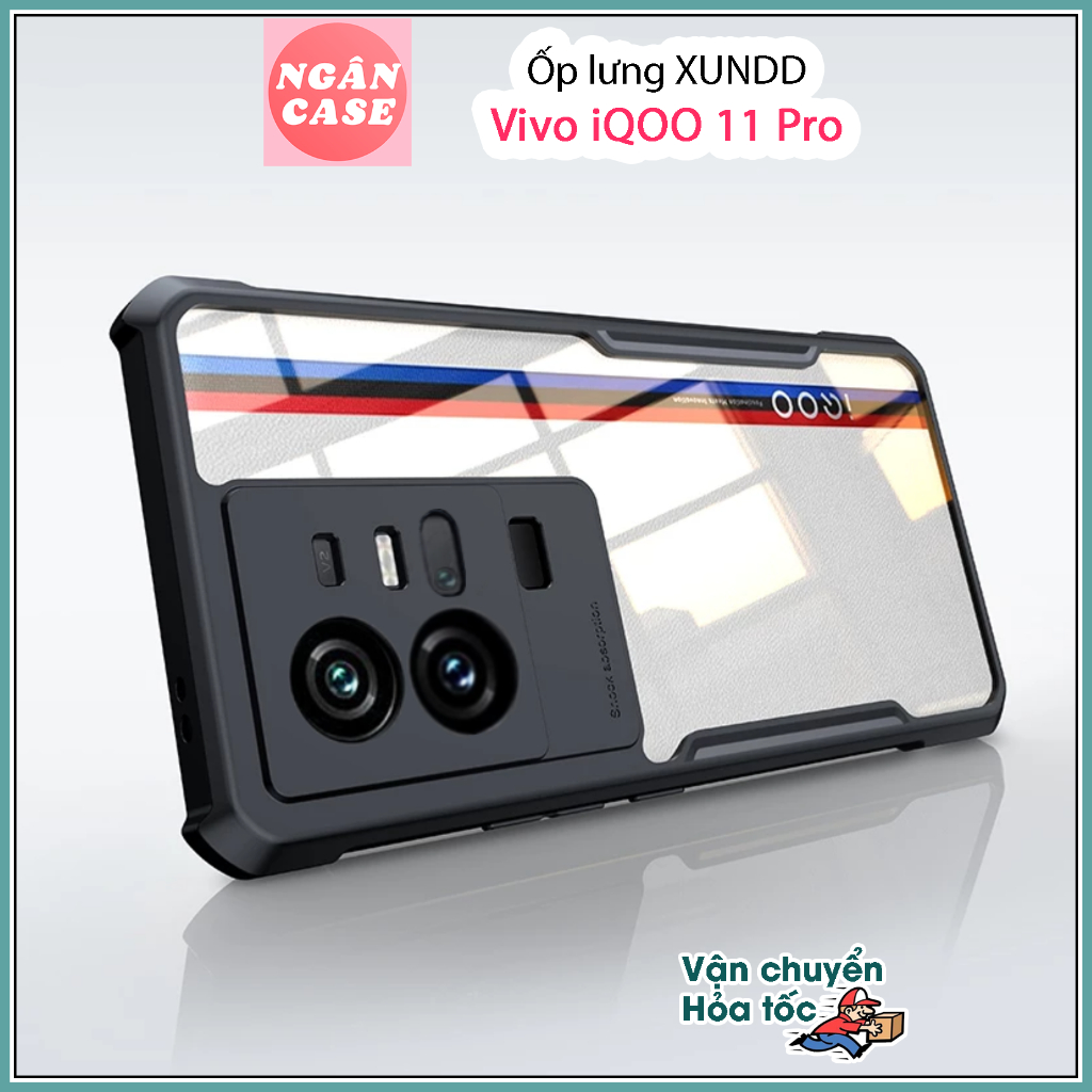 Ốp lưng XUNDD Vivo iQOO 11 Pro 5G - Mặt lưng sọc, Viền TPU, Chống sốc