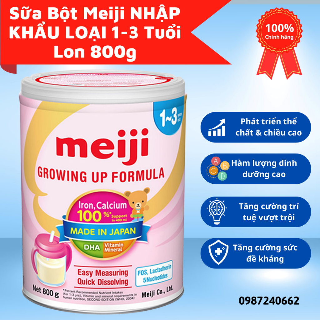 Sữa bột Meiji NHẬP KHẨU Lon 800g LOẠI 0-1 tuổi INFANT FORMULA