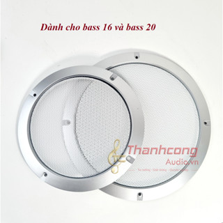 E căng, màng lưới bảo vệ loa lưới sắt trắng, vành nhựa màu bạc mờ (2inch đên 10inch)