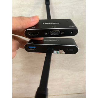 Cáp Chuyển Type-C 5 IN 1 ra Usb 3.0+Hdmi+Vga+Audio KingMaster
