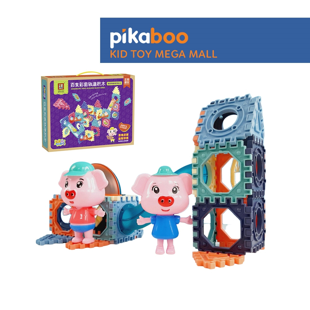 Đồ chơi lắp ráp xếp hình khối bằng nhựa kích thích khả năng sáng tạo cho bé cao cấp Pikaboo