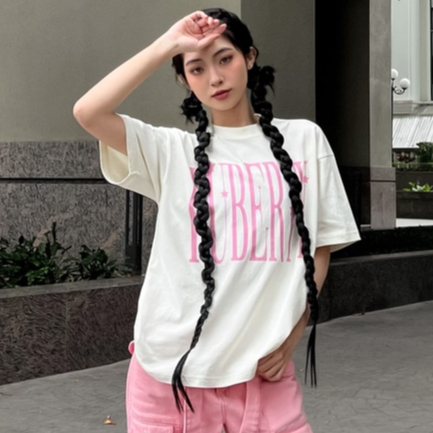 Áo thun Nữ form rộng localbrand PuBerty, áo phông Pink Logo phong cách đường phố cotton co dãn 2 chiều