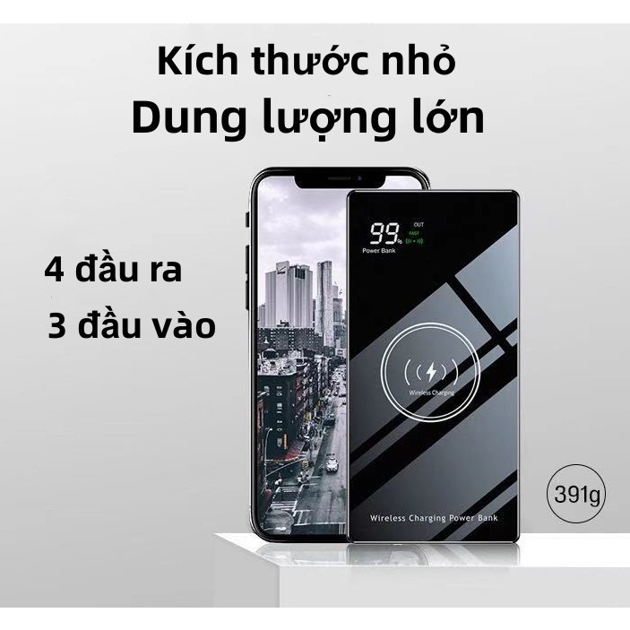 Sạc dự phòng không dây 22,5W 100000mAh Sạc siêu nhanh PD18W 22,5W Vẻ ngoài mát mẻ Di động khi đi du lịch