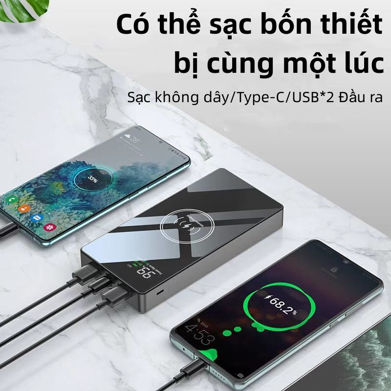 Sạc dự phòng không dây 22,5W 100000mAh Sạc siêu nhanh PD18W 22,5W Vẻ ngoài mát mẻ Di động khi đi du lịch
