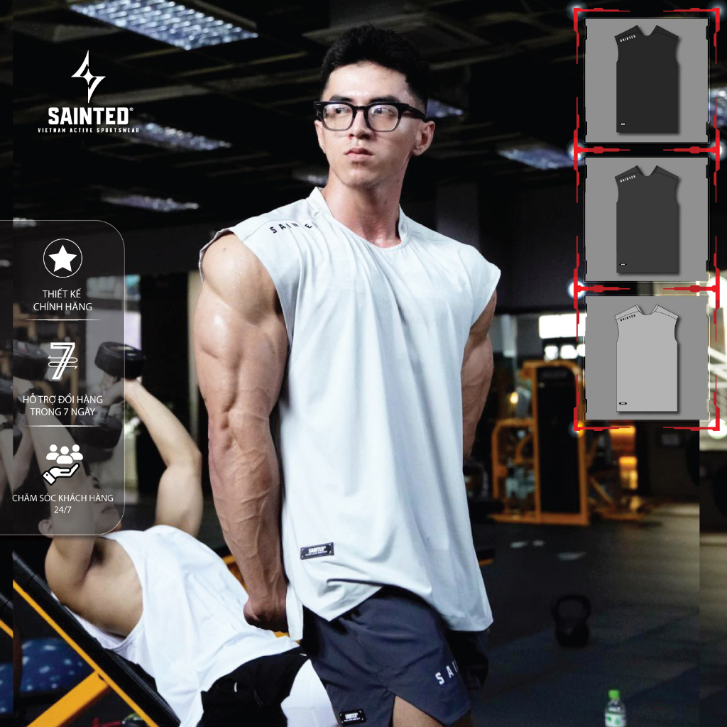 Áo ba lỗ thể thao Sainted Performance Cutoff thời trang, thoáng mát