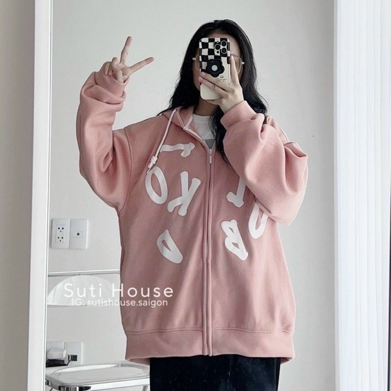 Áo khoác Chống Nắng hoodie dây kéo in chữ ULLANG