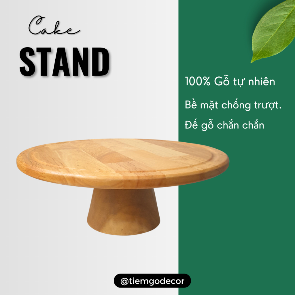 Cake stand, dĩa bồng để bánh kem phong cách Bắc Âu, Mâm bồng bằng gỗ
