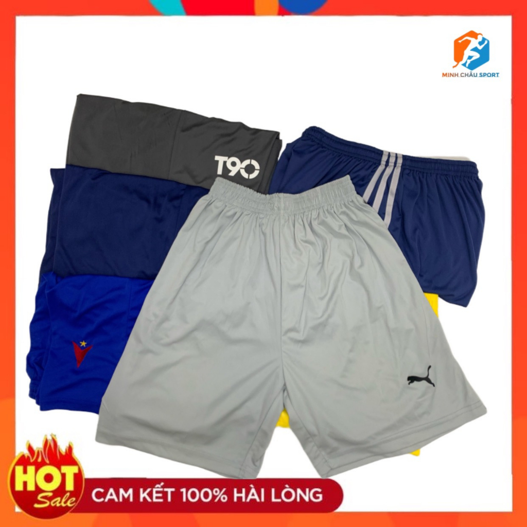 Quần đùi nam thể thao short đá bóng Trẻ Em - Người Lớn, mặc nhà mềm mịn không nhăn vải thun lạnh cam kết hàng y hình