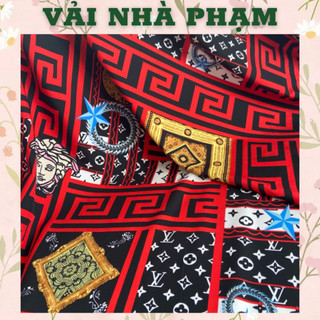 Vải lụa 75d họa tiết hình nền đen-khổ 1.5m-vải nhà phạm