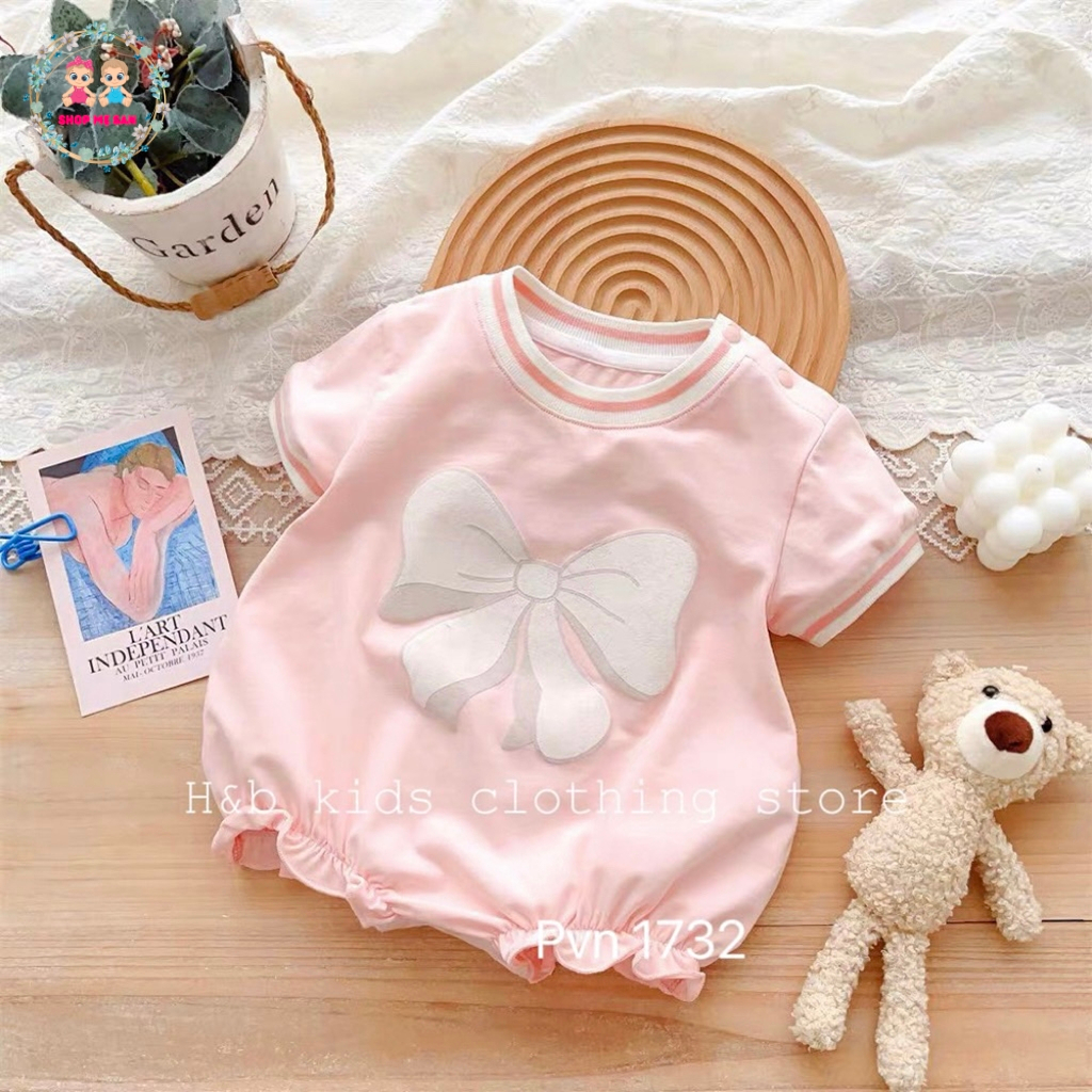 Bodysuit Cho Bé, Bodysuit Cho Bé Gái Chất Liệu Cotton Mềm Mịn Thoáng Mát Cùng Hoạ Tiết Nơ Xinh Xắn