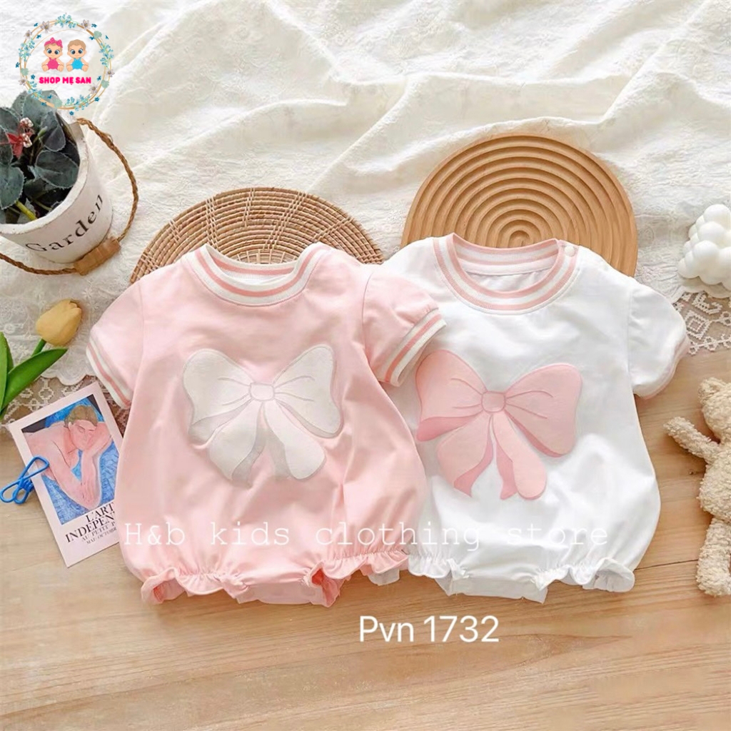 Bodysuit Cho Bé, Bodysuit Cho Bé Gái Chất Liệu Cotton Mềm Mịn Thoáng Mát Cùng Hoạ Tiết Nơ Xinh Xắn