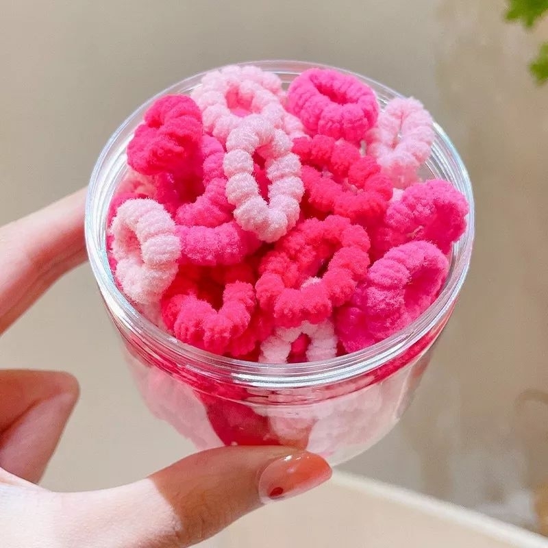 Hộp 100 dây thun buộc tóc siêu đàn hồi size nhỏ mini nhiều màu xinh xắn cho bé gái
